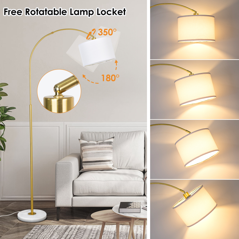 Arc floor lamp with remote control bulb