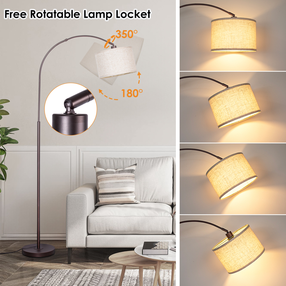 Arc floor lamp with remote control bulb