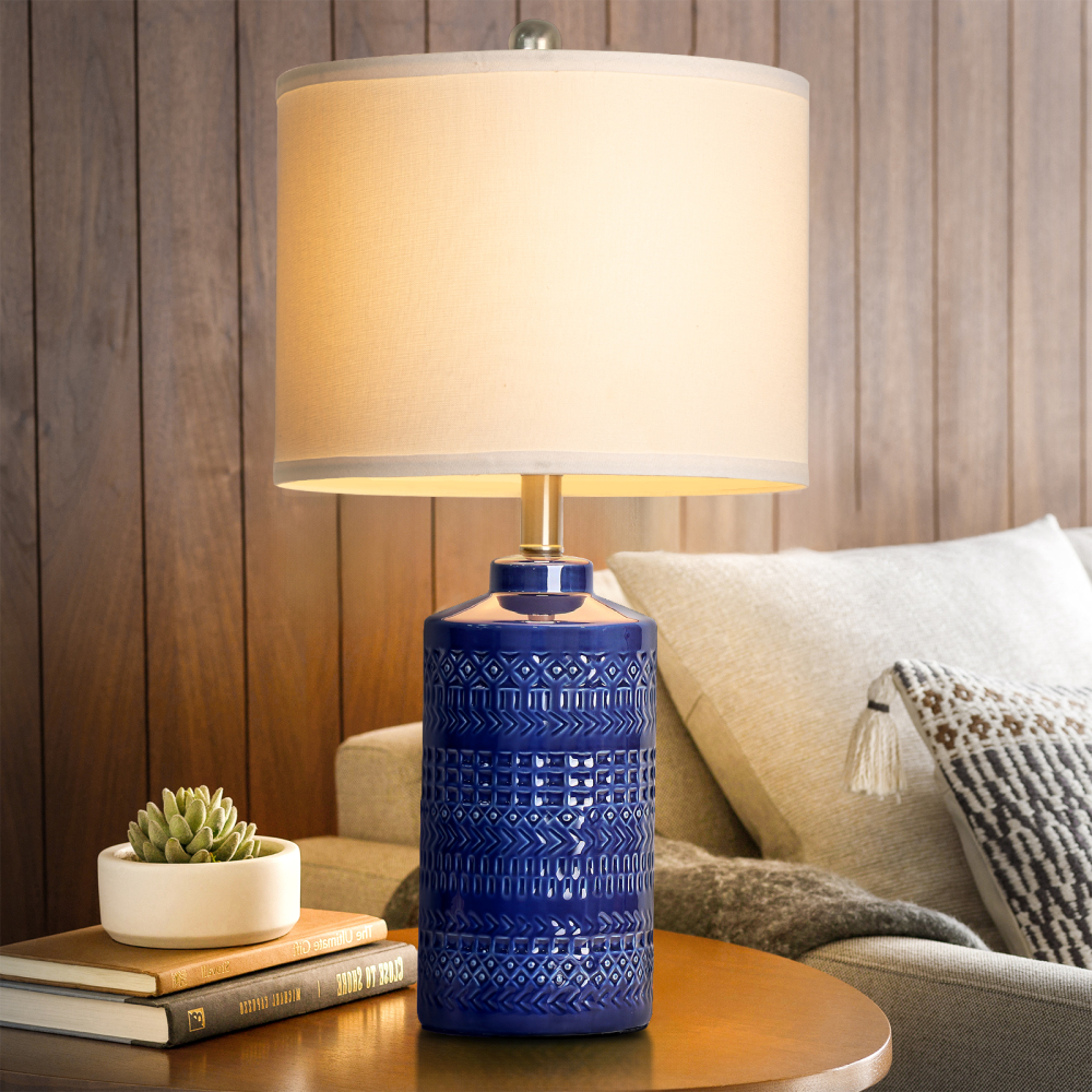 Straight Ceramic Table Lamp 25in