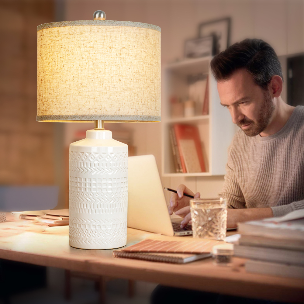 Straight Ceramic Table Lamp 25in