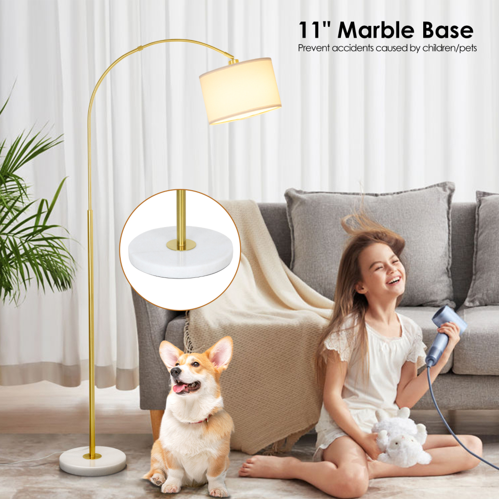 Arc floor lamp with remote control bulb