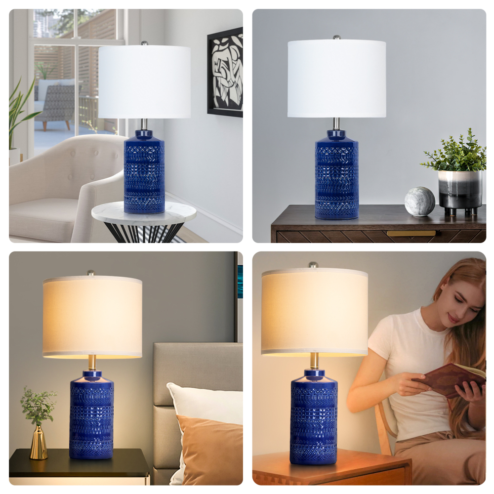 Straight Ceramic Table Lamp 25in
