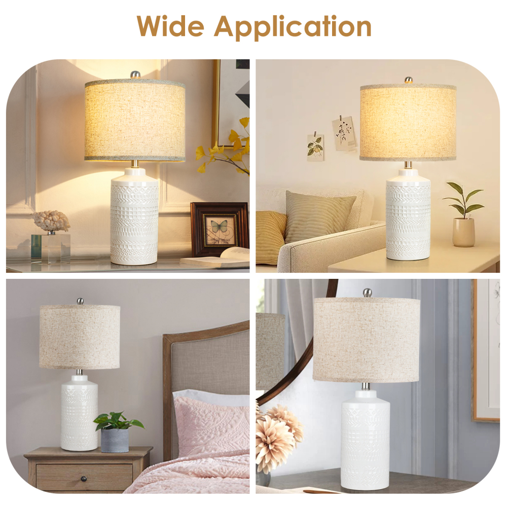 Straight Ceramic Table Lamp 25in