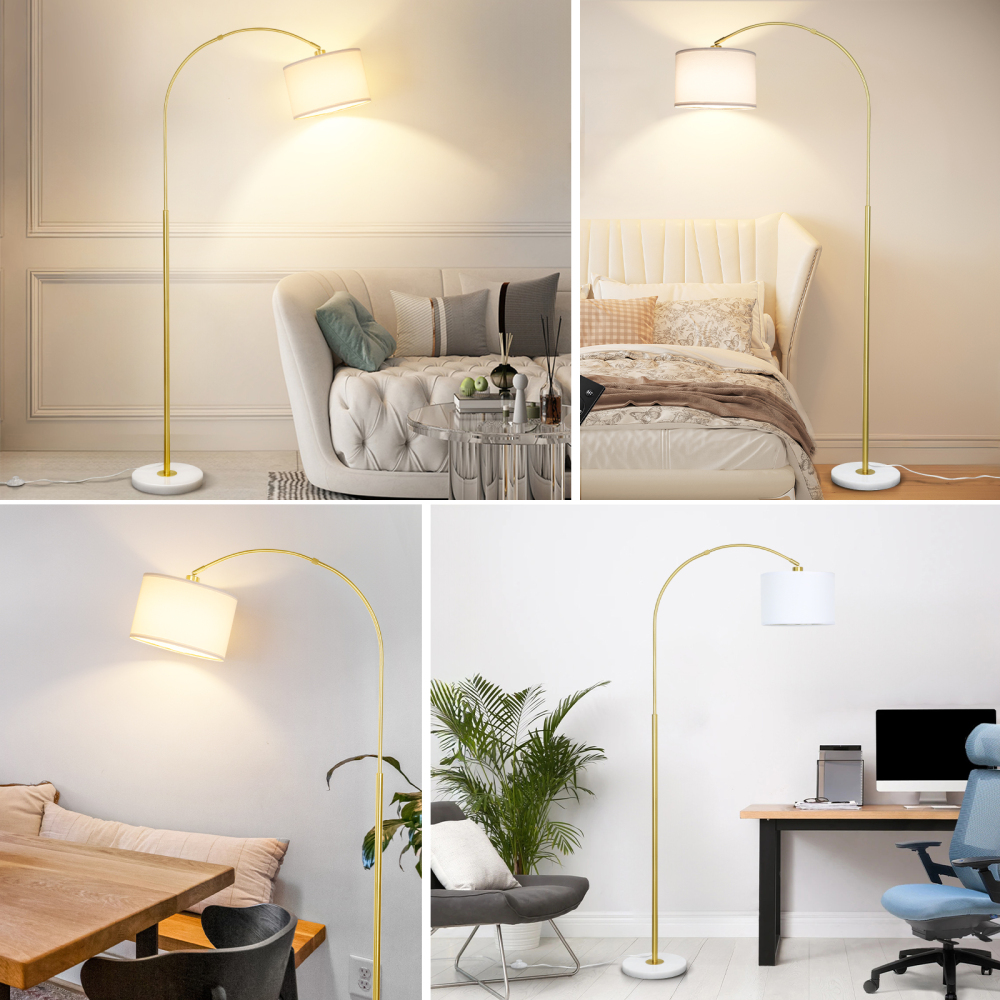 Arc floor lamp with remote control bulb