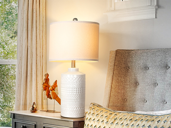 Straight Ceramic Table Lamp 25in