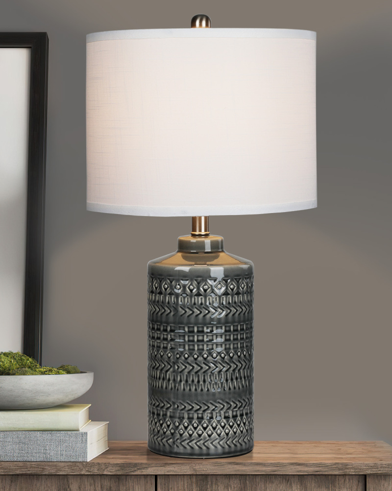 Straight Ceramic Table Lamp 25in