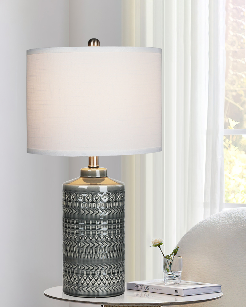 Straight Ceramic Table Lamp 25in