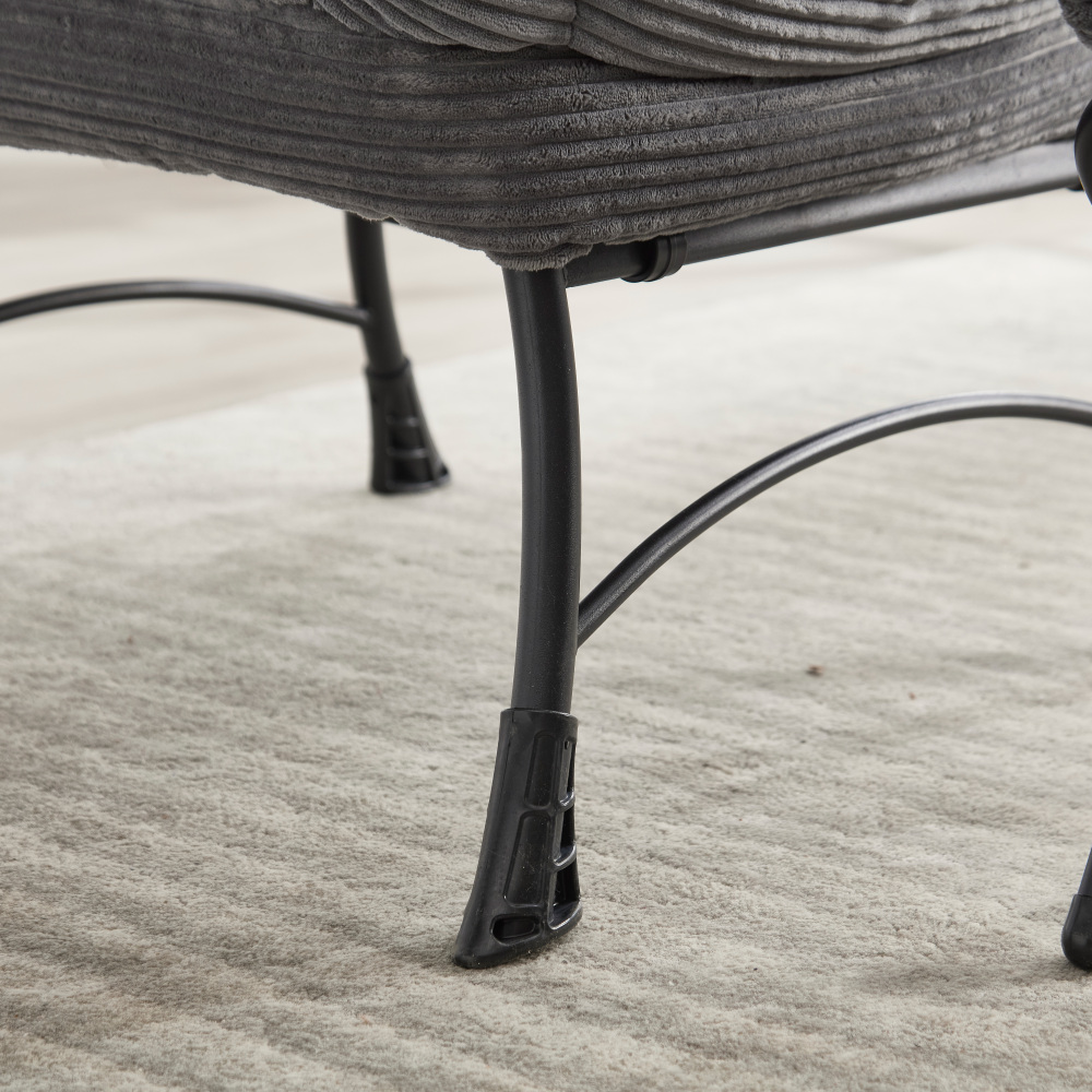 Lazy Chair with Ottoman, Modern Lounge Accent Chair with Armrests and a Side Pocket, Leisure Upholstered Sofa Chair Reading Chair with Footrest for Small Space, Corner Chair-Grey?