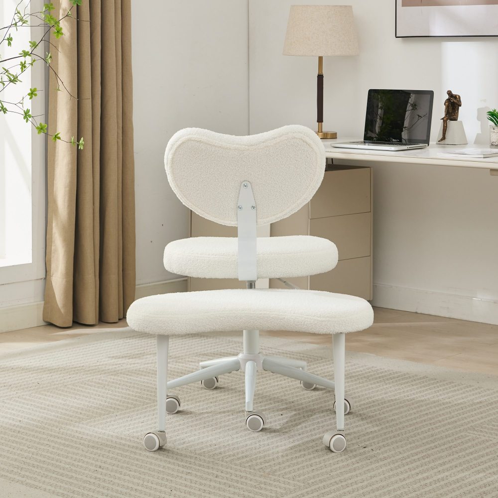 Meditation Chair Plus, Cross Legged Chair with Wheels, ADHD Chair, Criss Cross Desk Chair with Lumbar Support and Adjustable Stool, Flexible Design for Fidgety Sitters, Ivory