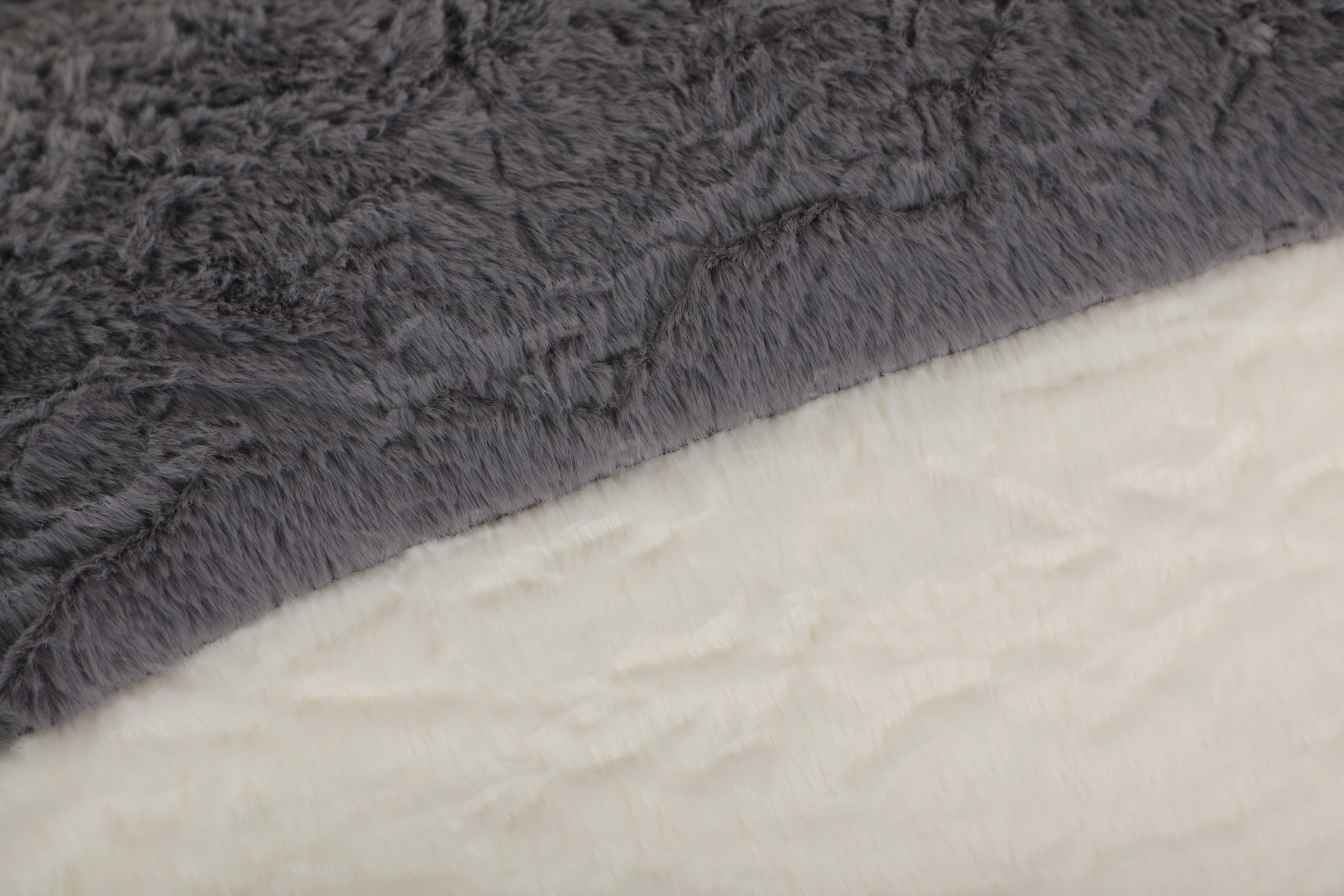 Oversized Bean Bag Chairs,Multicolor Faux Fur Couch Filled with Shredded Sponge,Large Lounger Sofa For Living Room,No Assembly Required , Black+White+Grey
