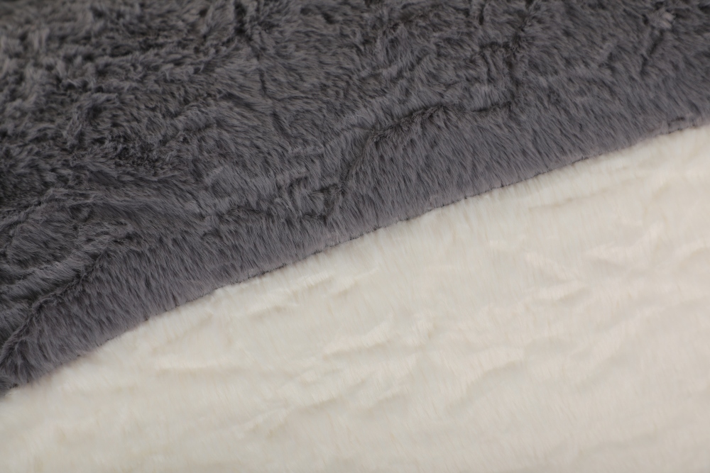 Oversized Bean Bag Chairs,Multicolor Faux Fur Couch Filled with Shredded Sponge,Large Lounger Sofa For Living Room,No Assembly Required , Black+White+Grey