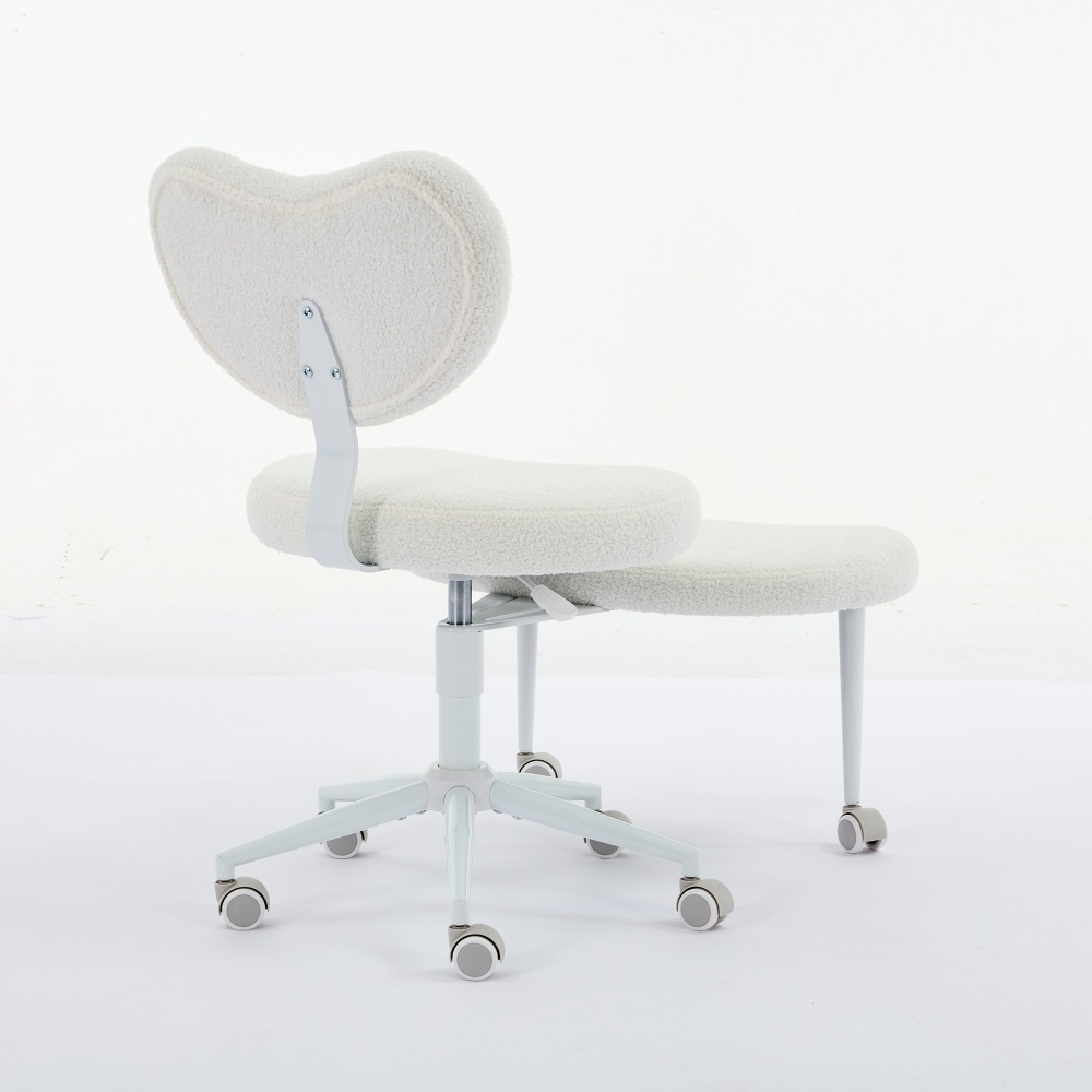 Meditation Chair Plus, Cross Legged Chair with Wheels, ADHD Chair, Criss Cross Desk Chair with Lumbar Support and Adjustable Stool, Flexible Design for Fidgety Sitters, Ivory