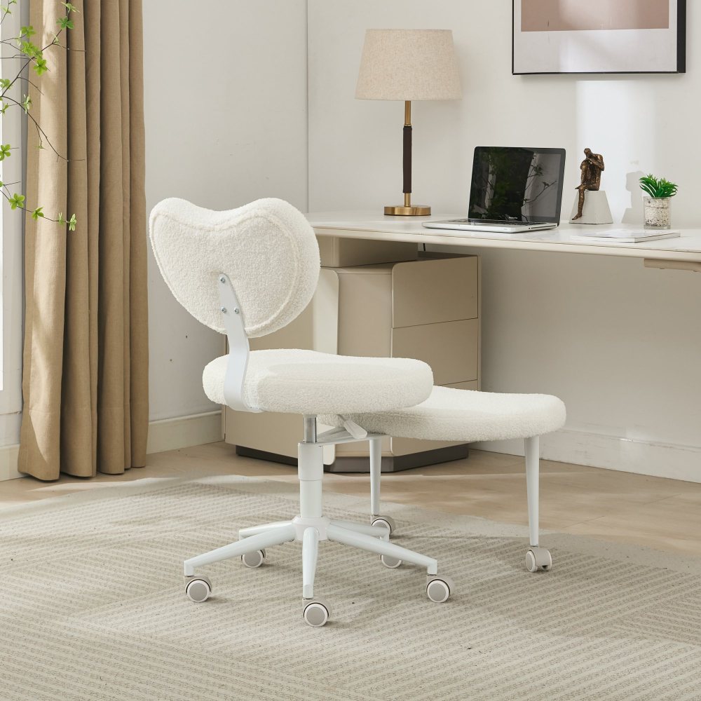Meditation Chair Plus, Cross Legged Chair with Wheels, ADHD Chair, Criss Cross Desk Chair with Lumbar Support and Adjustable Stool, Flexible Design for Fidgety Sitters, Ivory