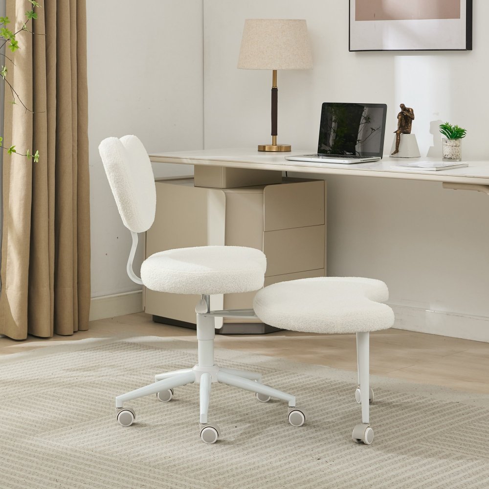Meditation Chair Plus, Cross Legged Chair with Wheels, ADHD Chair, Criss Cross Desk Chair with Lumbar Support and Adjustable Stool, Flexible Design for Fidgety Sitters, Ivory