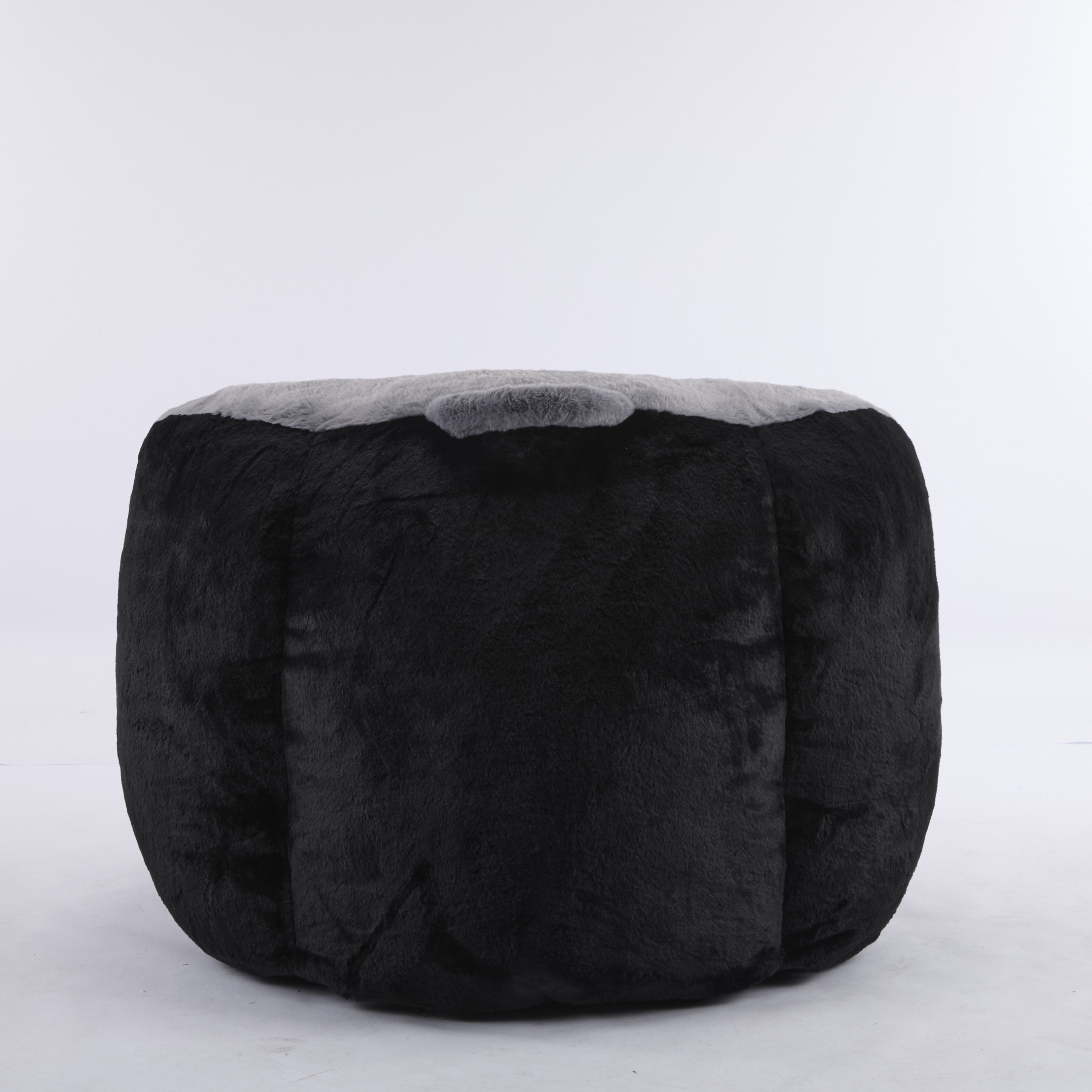 Oversized Bean Bag Chairs,Multicolor Faux Fur Couch Filled with Shredded Sponge,Large Lounger Sofa For Living Room,No Assembly Required , Black+White+Grey
