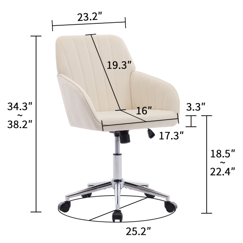 TY Adjustable Office Chair, Home Bedroom, Ergonomic Swivel Chair, Backrest Seat, Comfortable for Long Sitting