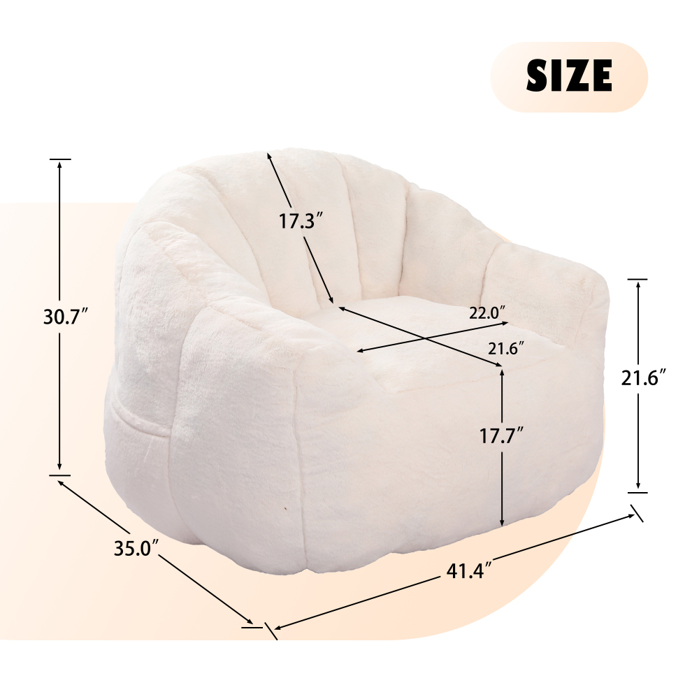 Bean Bag Chair, Bean Bag Sofa Chair with Armrests Stuffed High-Density Foam, Lazy Sofa Comfy Chairs BeanBag Chair for Adults in Living Room,Bedroom Reading