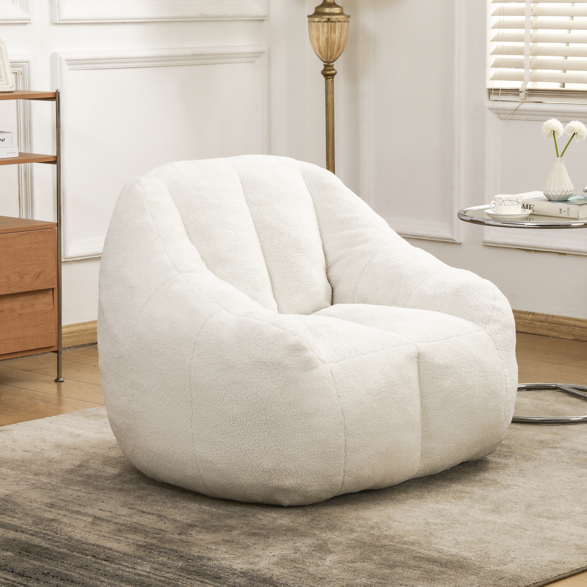 Bean Bag Chair with Filler, Bean Bag Sofa with Tufted Soft Stuffed Filling, Fluffy and Lazy Sofa, Comfy Cozy BeanBag Chairs with Memory Foam for Dorm, Apartment, Living Room