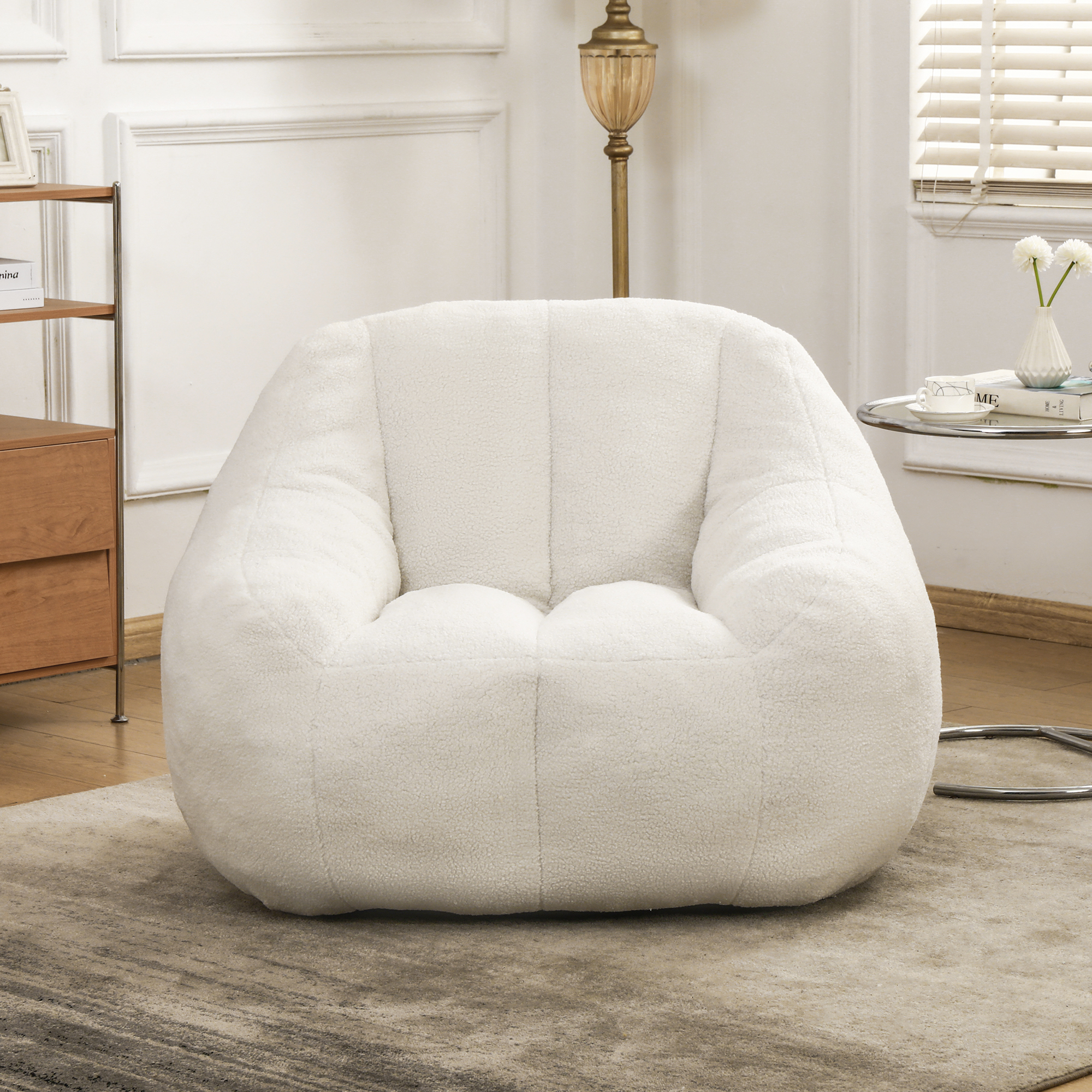 Bean Bag Chair with Filler, Bean Bag Sofa with Tufted Soft Stuffed Filling, Fluffy and Lazy Sofa, Comfy Cozy BeanBag Chairs with Memory Foam for Dorm, Apartment, Living Room