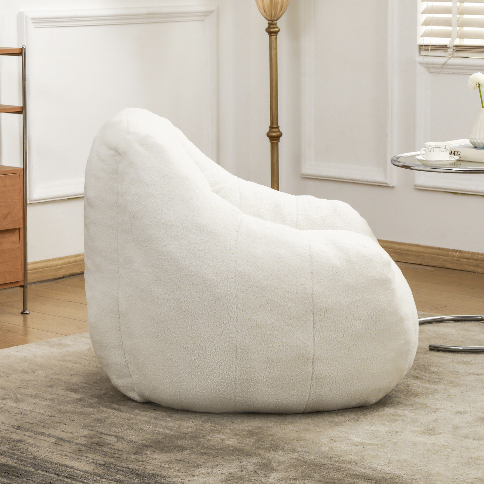 Bean Bag Chair with Filler, Bean Bag Sofa with Tufted Soft Stuffed Filling, Fluffy and Lazy Sofa, Comfy Cozy BeanBag Chairs with Memory Foam for Dorm, Apartment, Living Room