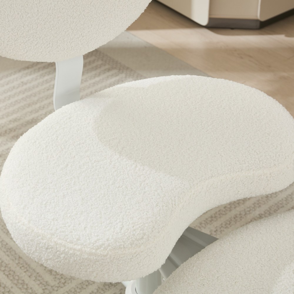Meditation Chair Plus, Cross Legged Chair with Wheels, ADHD Chair, Criss Cross Desk Chair with Lumbar Support and Adjustable Stool, Flexible Design for Fidgety Sitters, Ivory