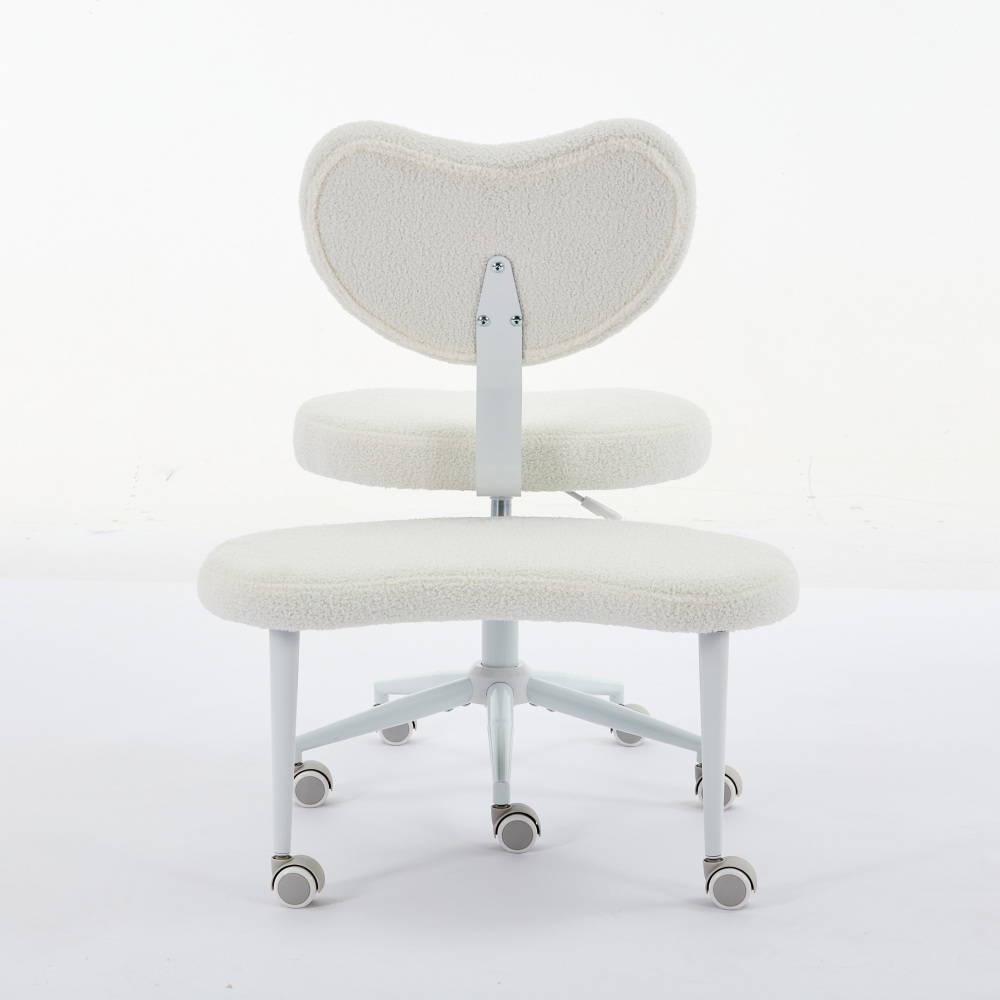 Meditation Chair Plus, Cross Legged Chair with Wheels, ADHD Chair, Criss Cross Desk Chair with Lumbar Support and Adjustable Stool, Flexible Design for Fidgety Sitters, Ivory
