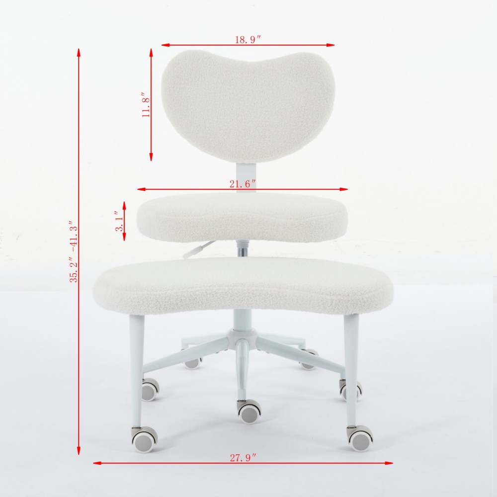 Meditation Chair Plus, Cross Legged Chair with Wheels, ADHD Chair, Criss Cross Desk Chair with Lumbar Support and Adjustable Stool, Flexible Design for Fidgety Sitters, Ivory