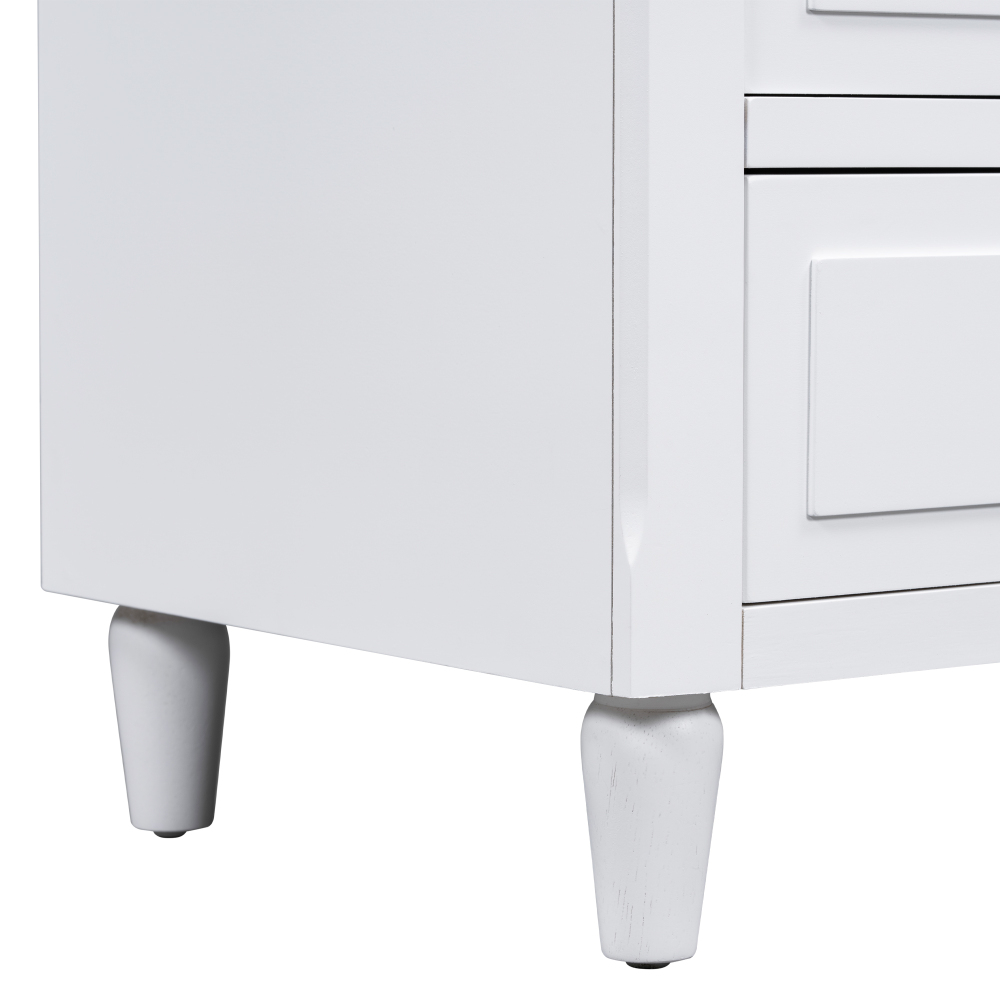 U_STYLE 28''painted Nightstand with 3 Drawers and Smooth Gliding Rails ,Simple Bedside Cabinet with Metal handle, Minimalist Sofa Side Table with rubber legs for Bedroom Sofa Couch Office