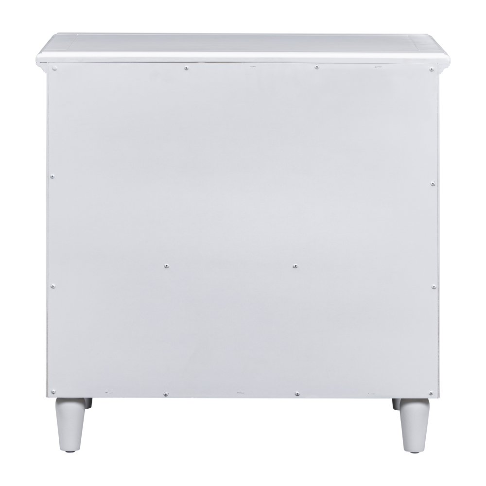 U_STYLE 28''painted Nightstand with 3 Drawers and Smooth Gliding Rails ,Simple Bedside Cabinet with Metal handle, Minimalist Sofa Side Table with rubber legs for Bedroom Sofa Couch Office