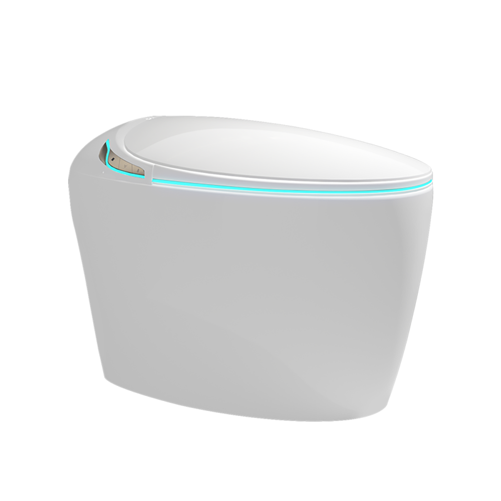 Unique Smart Toilet with Bidet Built In, Intelligent One Piece Toilet For Modern Bathroom, Auto Open/Close Seat, Foot Sensor, LED Display,Night Light, Warm Water & Dryer, Black