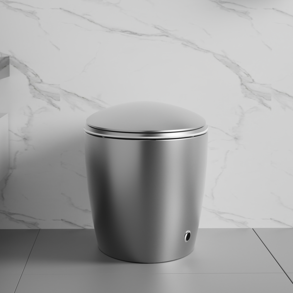 Unique Smart Toilet with Bidet Built In, Intelligent One Piece Toilet For Modern Bathroom, Auto Open/Close Seat, Foot Sensor, LED Display,Night Light, Warm Water & Dryer, Black