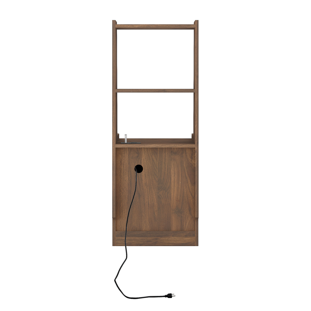 Nightstand with Charging Station, Smart Nightstand with Night Light, Modern Night Stand with Bookshelf, Bedside Tables with Storage Cabinet for Bedroom, Wood