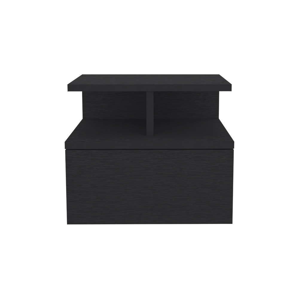 Floating Nightstand Flopini, One Drawer, Black Wengue Finish