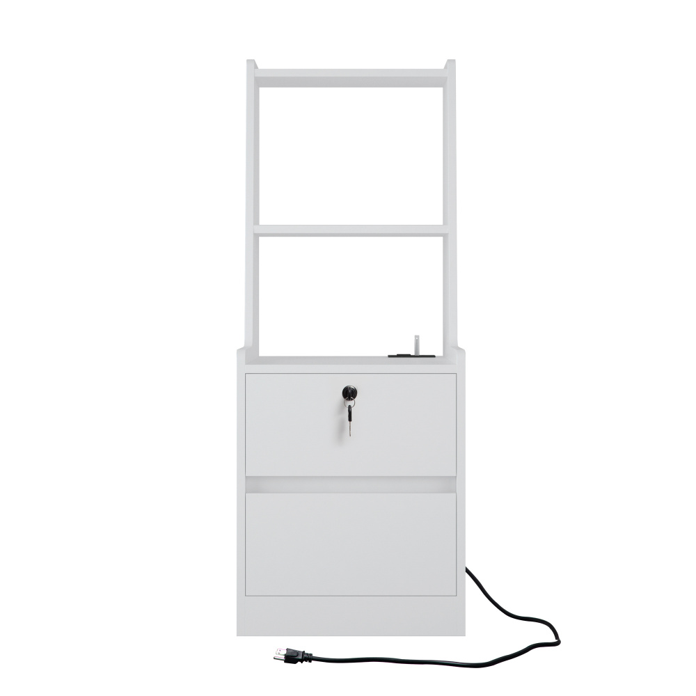 Nightstand with Charging Station, Smart Nightstand with Night Light, Modern Night Stand with Bookshelf, Bedside Tables with Storage Cabinet for Bedroom, Wood