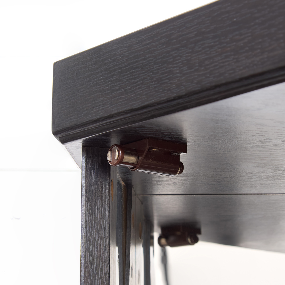 Lighted Corner Curio Cabinet - Elegant Glass Display Case for Living Room & Bar Storage - Perfect for Antique Collections & Wine - Includes Built-in Lighting - BLACK