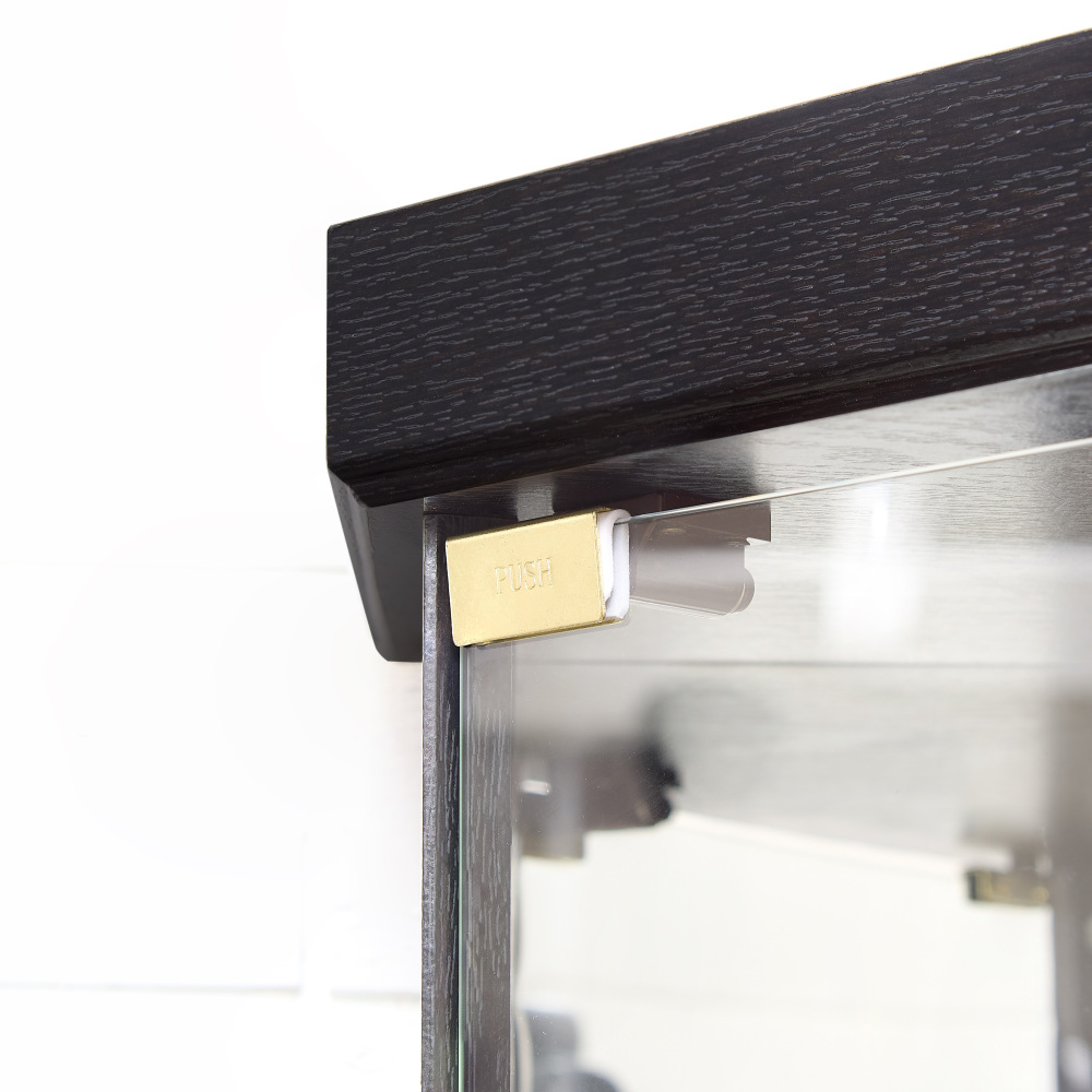 Lighted Corner Curio Cabinet - Elegant Glass Display Case for Living Room & Bar Storage - Perfect for Antique Collections & Wine - Includes Built-in Lighting - BLACK