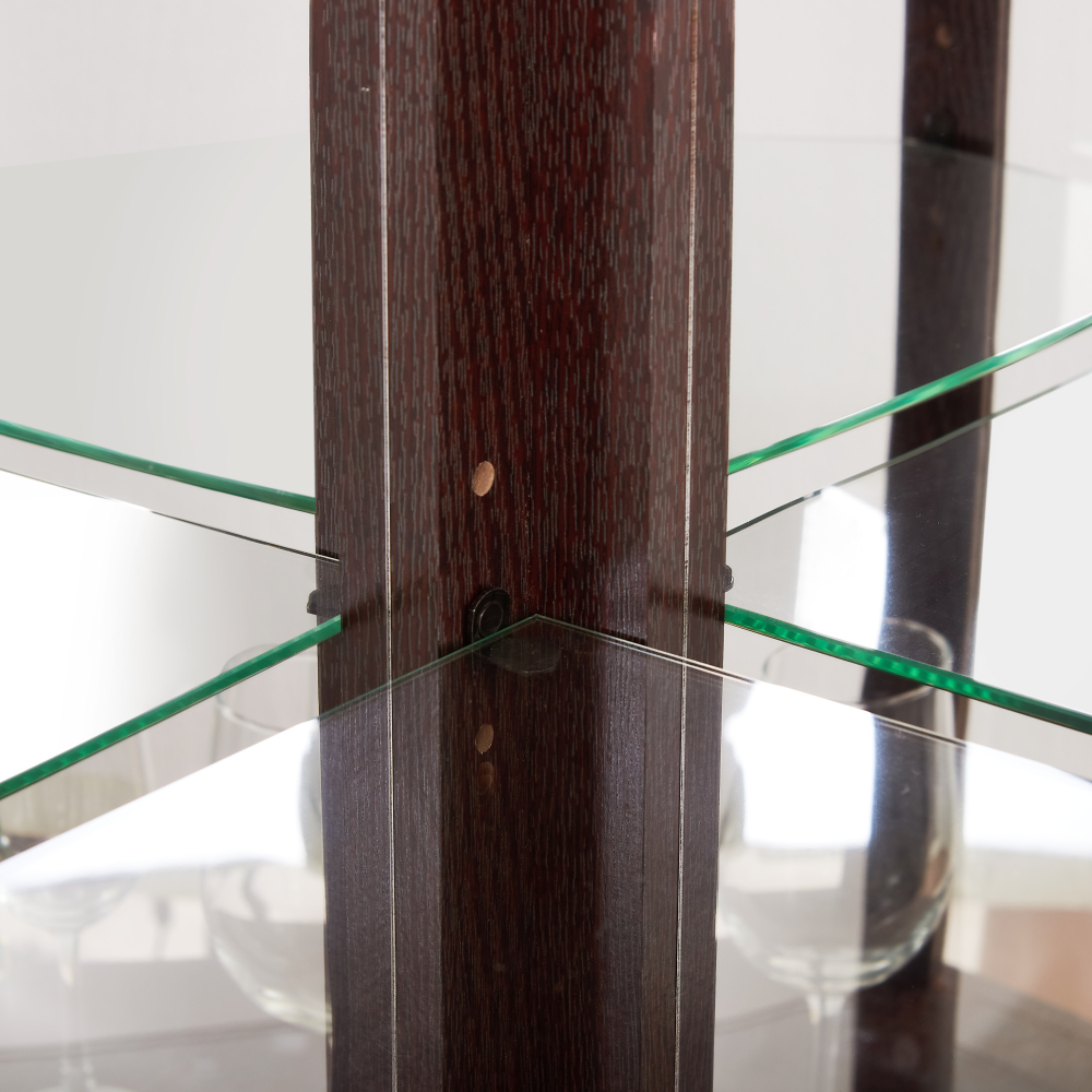 Lighted Corner Curio Cabinet - Elegant Glass Display Case for Living Room & Bar Storage - Perfect for Antique Collections & Wine - Includes Built-in Lighting - BLACK