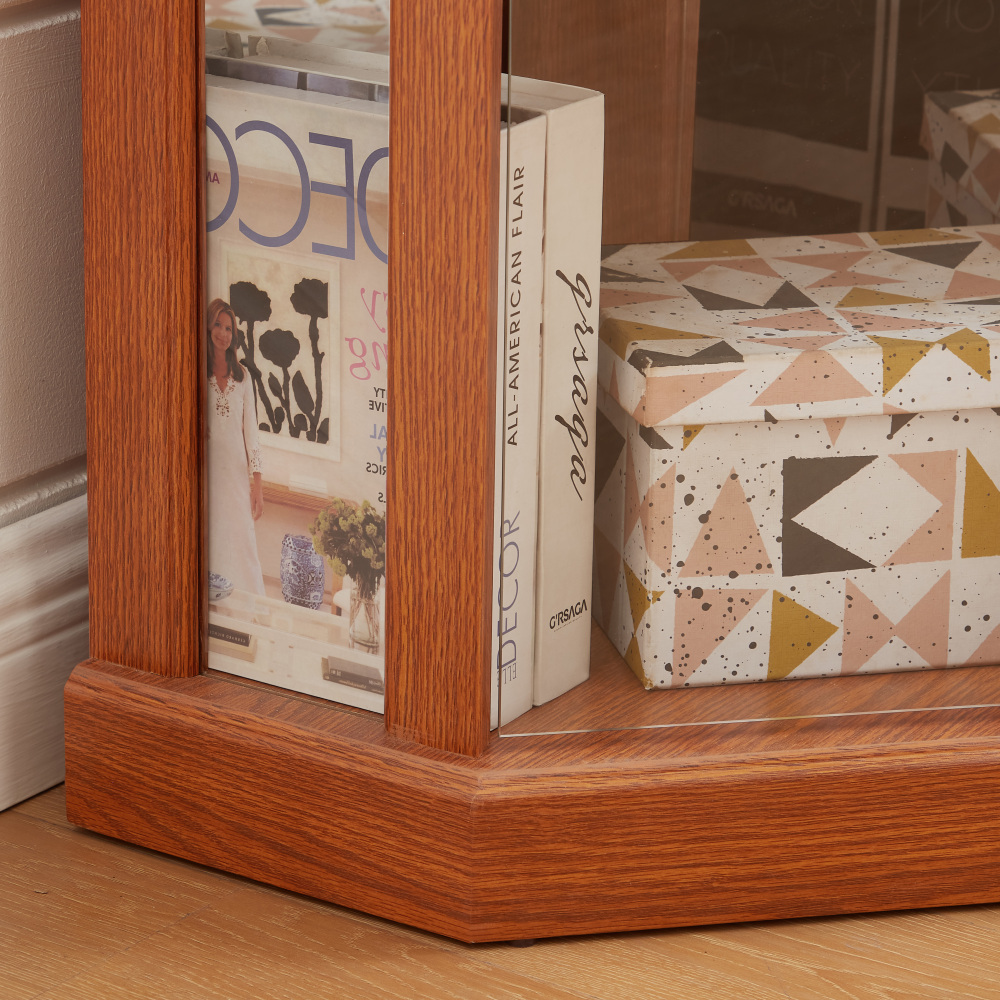 Lighted Corner Curio Cabinet - Elegant Glass Display Case for Living Room & Bar Storage - Perfect for Antique Collections & Wine - Includes Built-in Lighting - BLACK