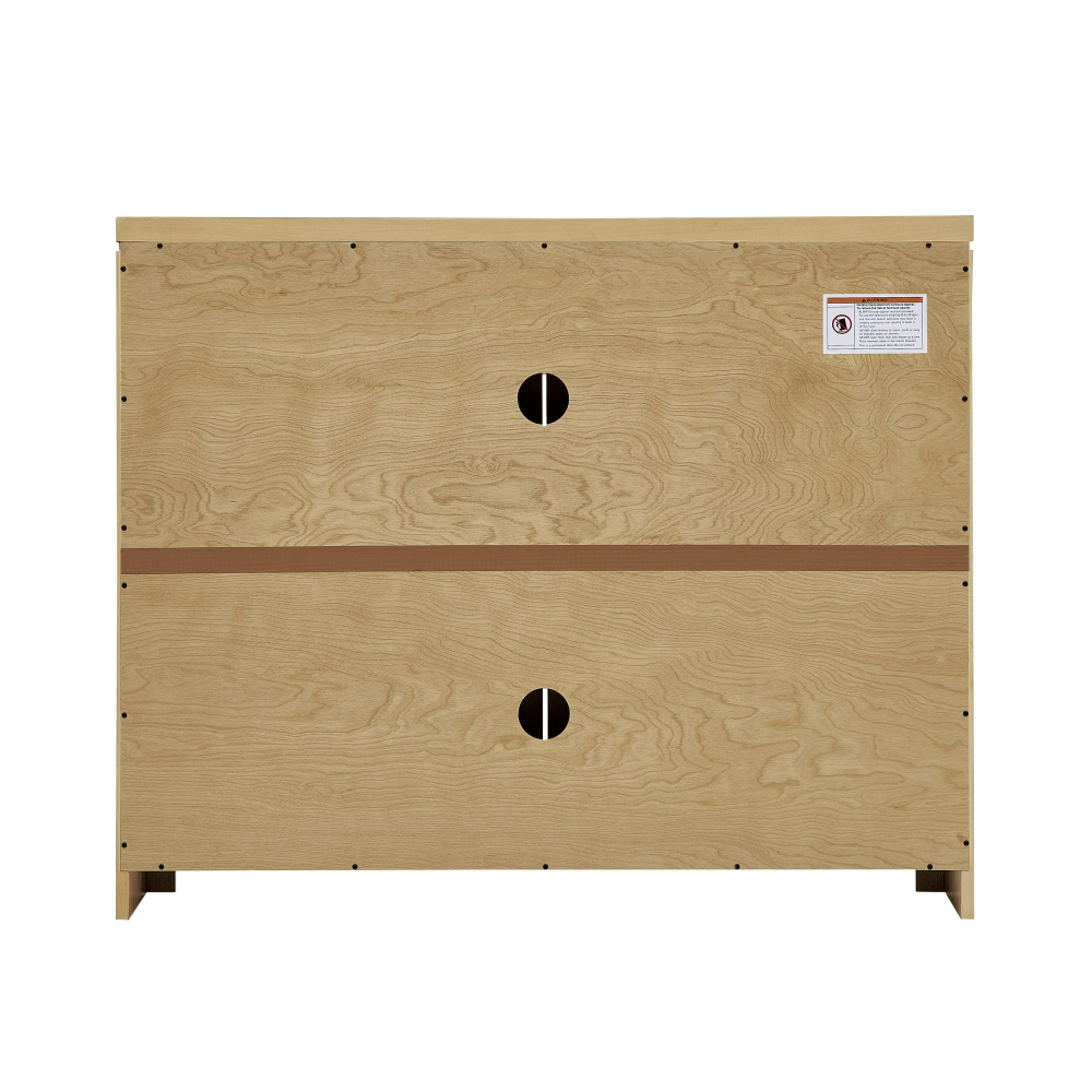 39.4" Mid Century Modern Rattan Sideboard Buffet Cabinet with 2 Outlet Holes, Coffee Bar Wine Bar Credenza, Retro Storage Cabinet for Entryway, Hallway, Living Room, Kitchen, Dining Room, Walnut