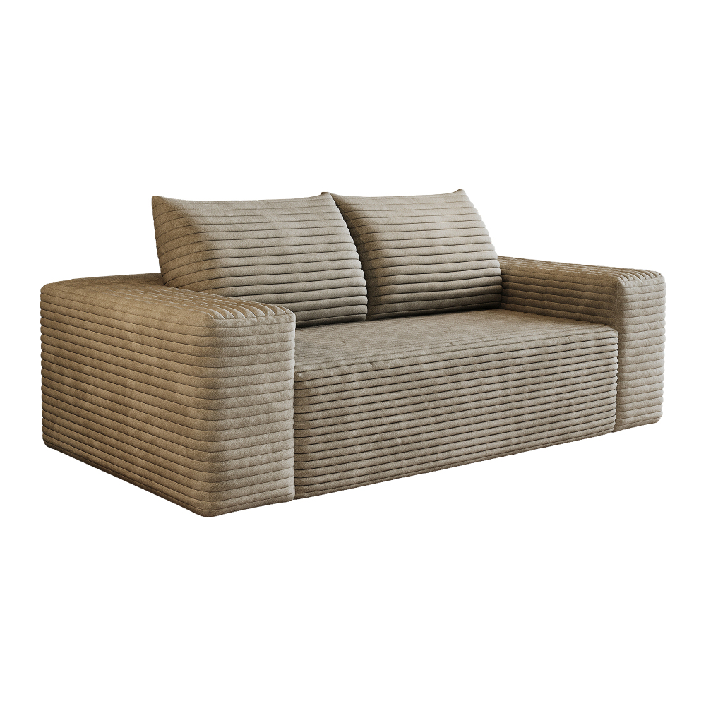 63" 2Setaser Sofa,Corduroy Fabric,Deep Seat Couches,Comfy Loveseat Sofa,No Assembly,1pcs for Living room, Bedroom,Conference room ,Apartment,Camel