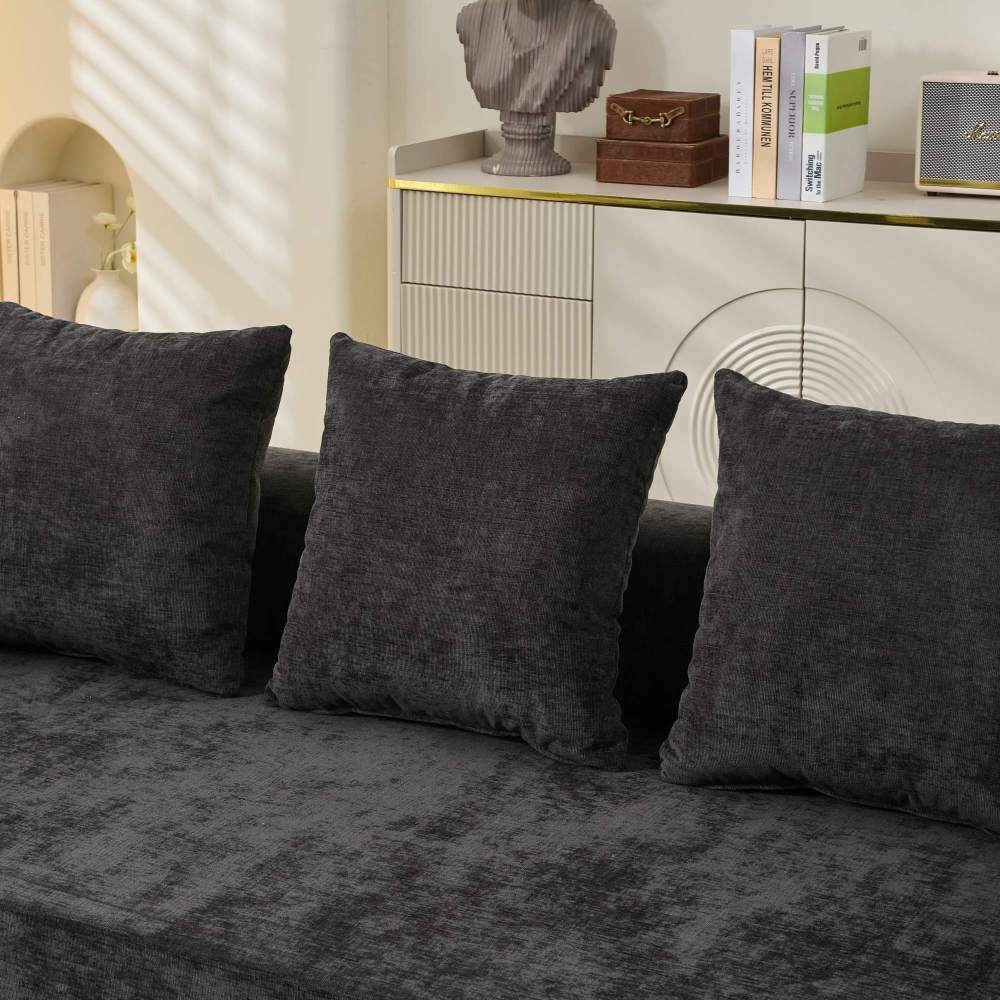 Comfy Convertible Folding Mattress Couch, Floor Sofa Bed, Chenille Floor Sofa with Armrest, Floor Sofa Lounge Couch for Living Room Bedroom Lounge Studio-Beige