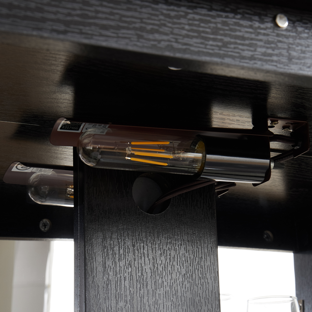 Lighted Curio Cabinet with Glass Doors and Adjustable Shelves 2 Door Wine Cabinet Display Curio Cabinet with LED Lights Light Black Finish and Drawer for Home Decor and Storage