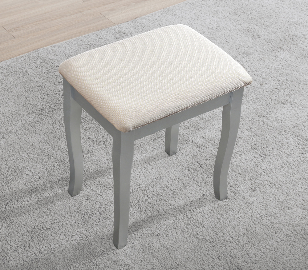 Sanlo Wooden Vanity Make Up Table and Stool Set, Rose Gold