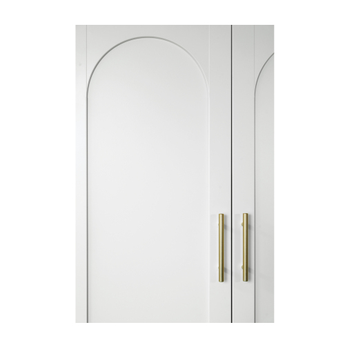 71" Tall Metal Wardrobe Cabinet with 2 Drawers and Hanging Rod, 2 Doors Wardrobe Closet with Shelf for Bedroom, Office, Laundry Room,Entryway ,Foyer,Guesthouse (White)
