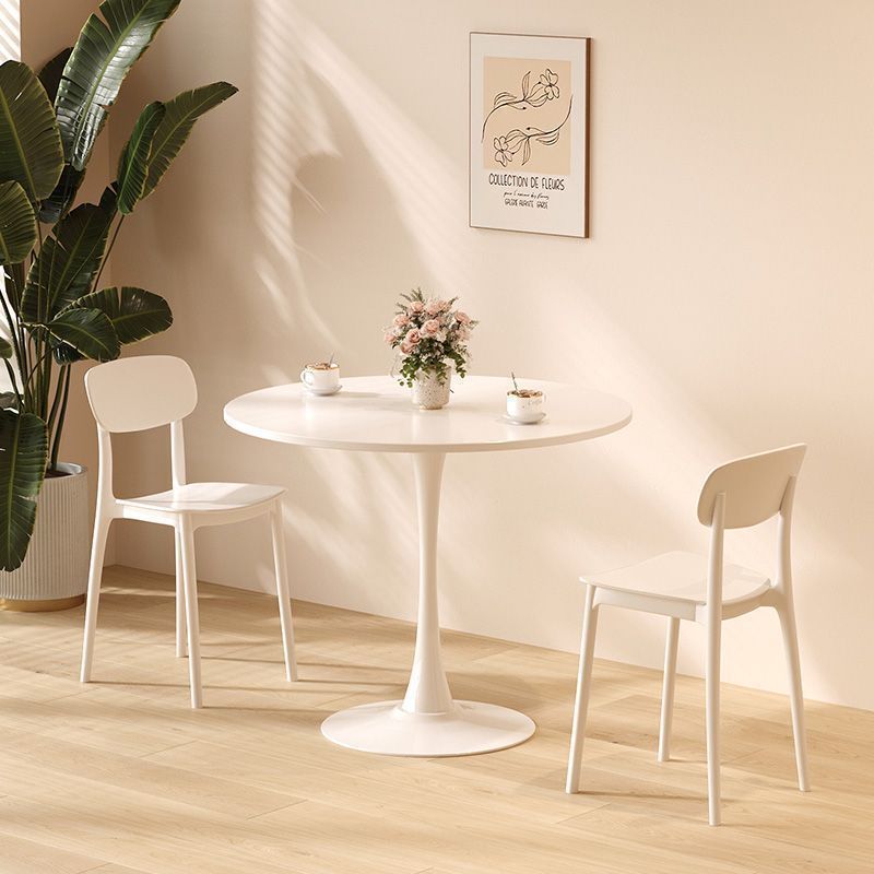 Black Round Table, Modern Dining Table, MDF Top and Steel Base Tulip Round Kitchen Table, Mid Century Coffee Table for Living Room 24 Inch, Kitchen Table, Oval Dining Table