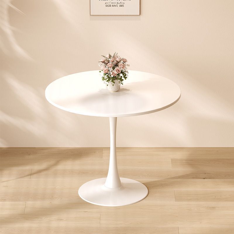 Black Round Table, Modern Dining Table, MDF Top and Steel Base Tulip Round Kitchen Table, Mid Century Coffee Table for Living Room 24 Inch, Kitchen Table, Oval Dining Table