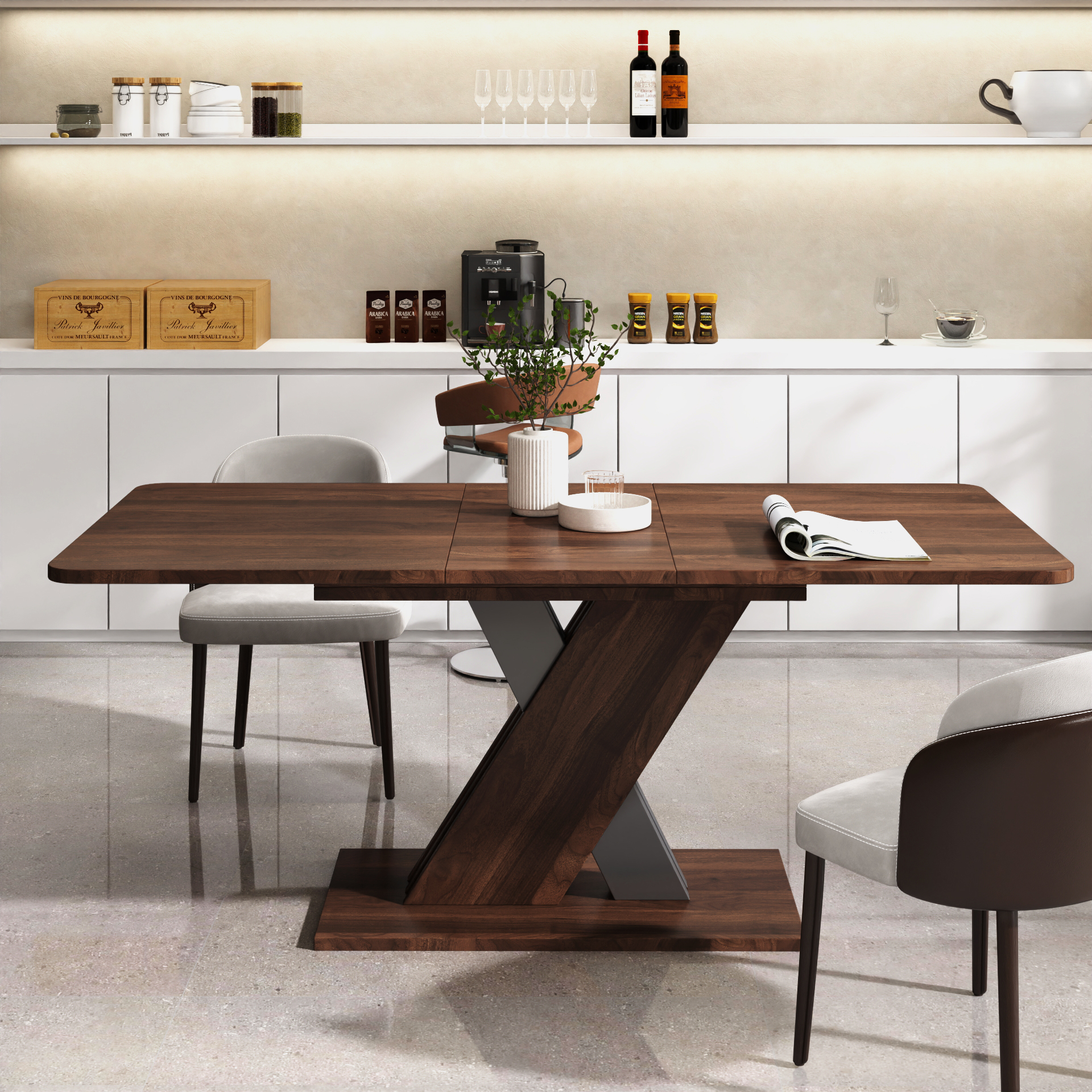 Multifunctional extendable console table