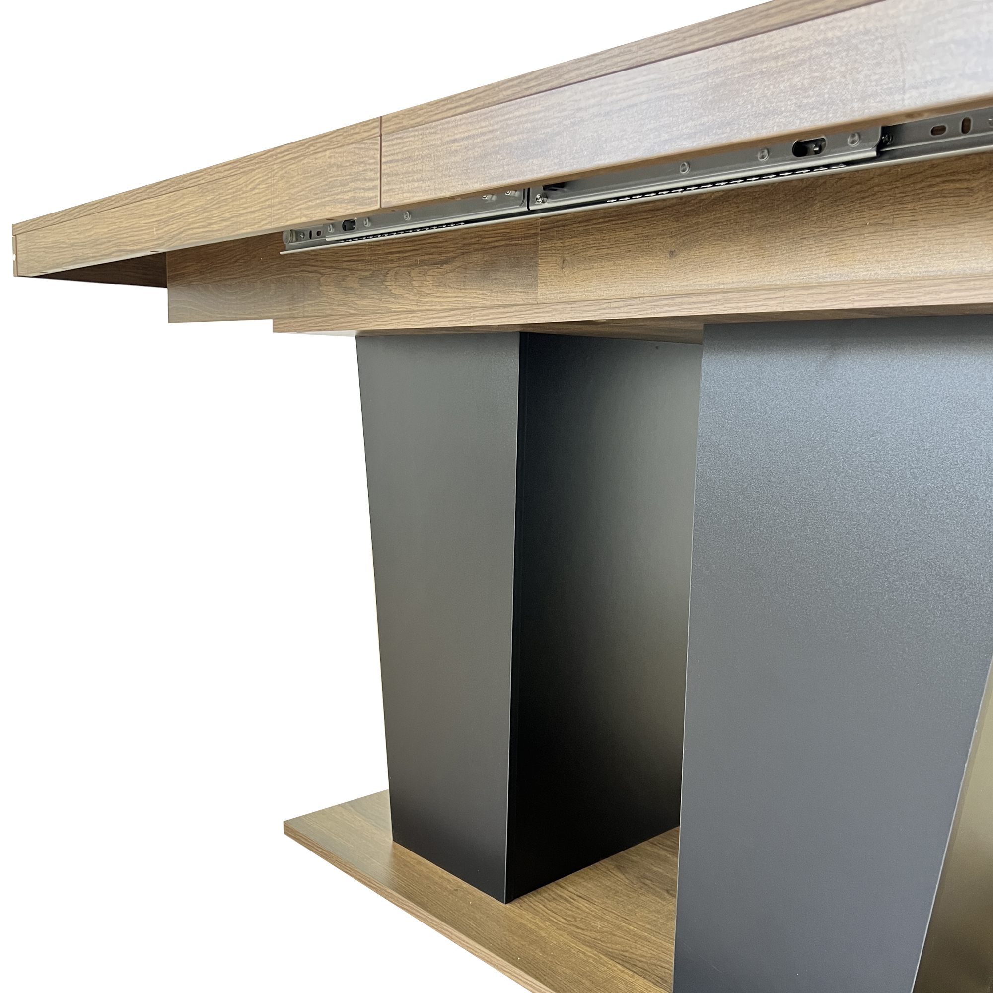 Extendable Dining Room Table for 4-10 People,Wooden Transformer Kitchen Dining Table with Black Double Sturdy Pedestal Base, Modern Expandable Large Table