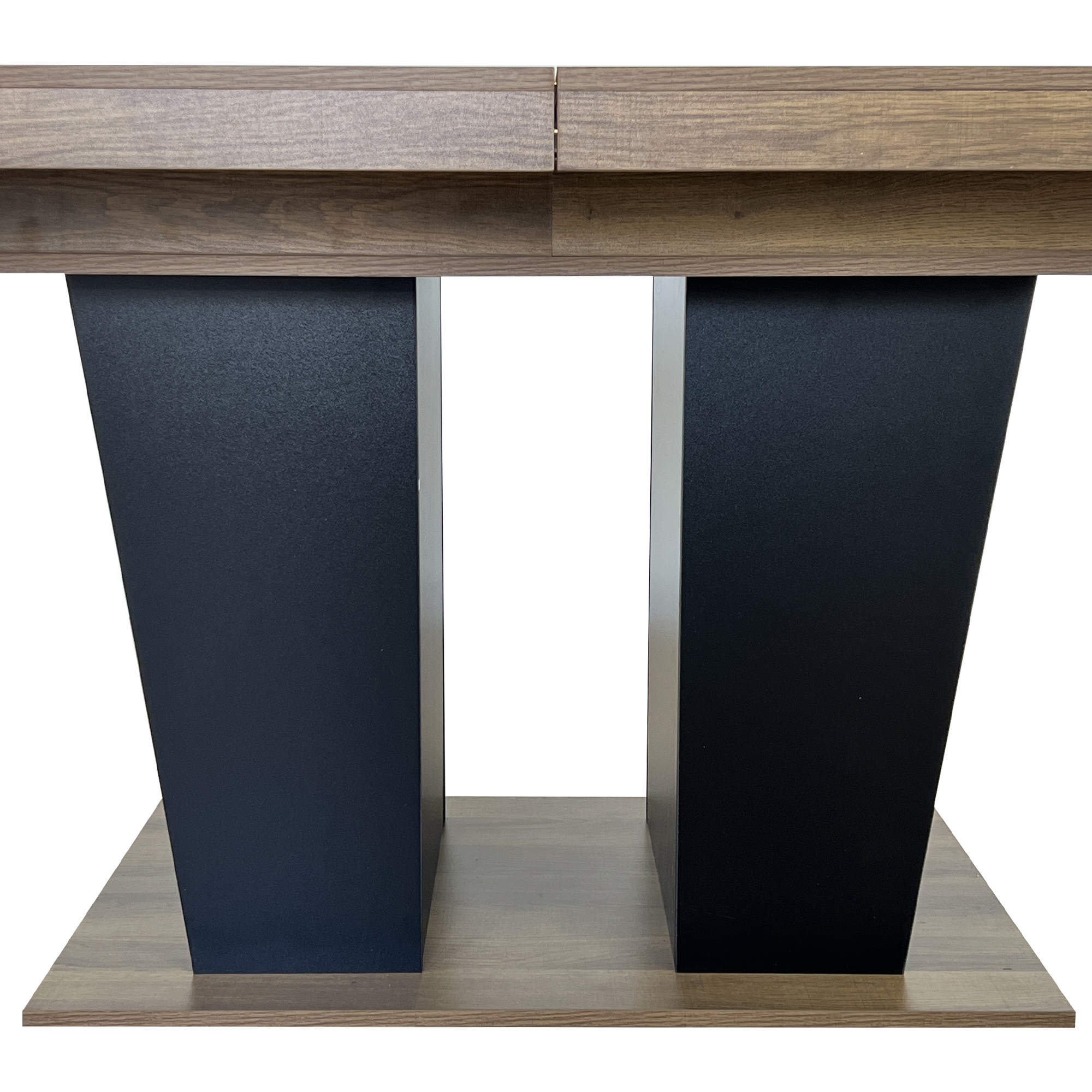 Extendable Dining Room Table for 4-10 People,Wooden Transformer Kitchen Dining Table with Black Double Sturdy Pedestal Base, Modern Expandable Large Table