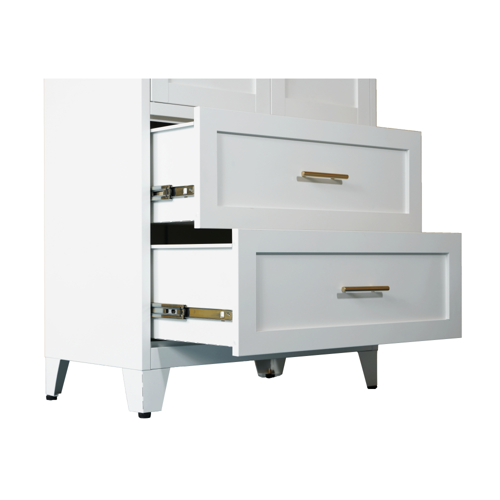 71" Tall Metal Wardrobe Cabinet with 2 Drawers and Hanging Rod, 2 Doors Wardrobe Closet with Shelf for Bedroom, Office, Laundry Room,Entryway ,Foyer,Guesthouse (White)